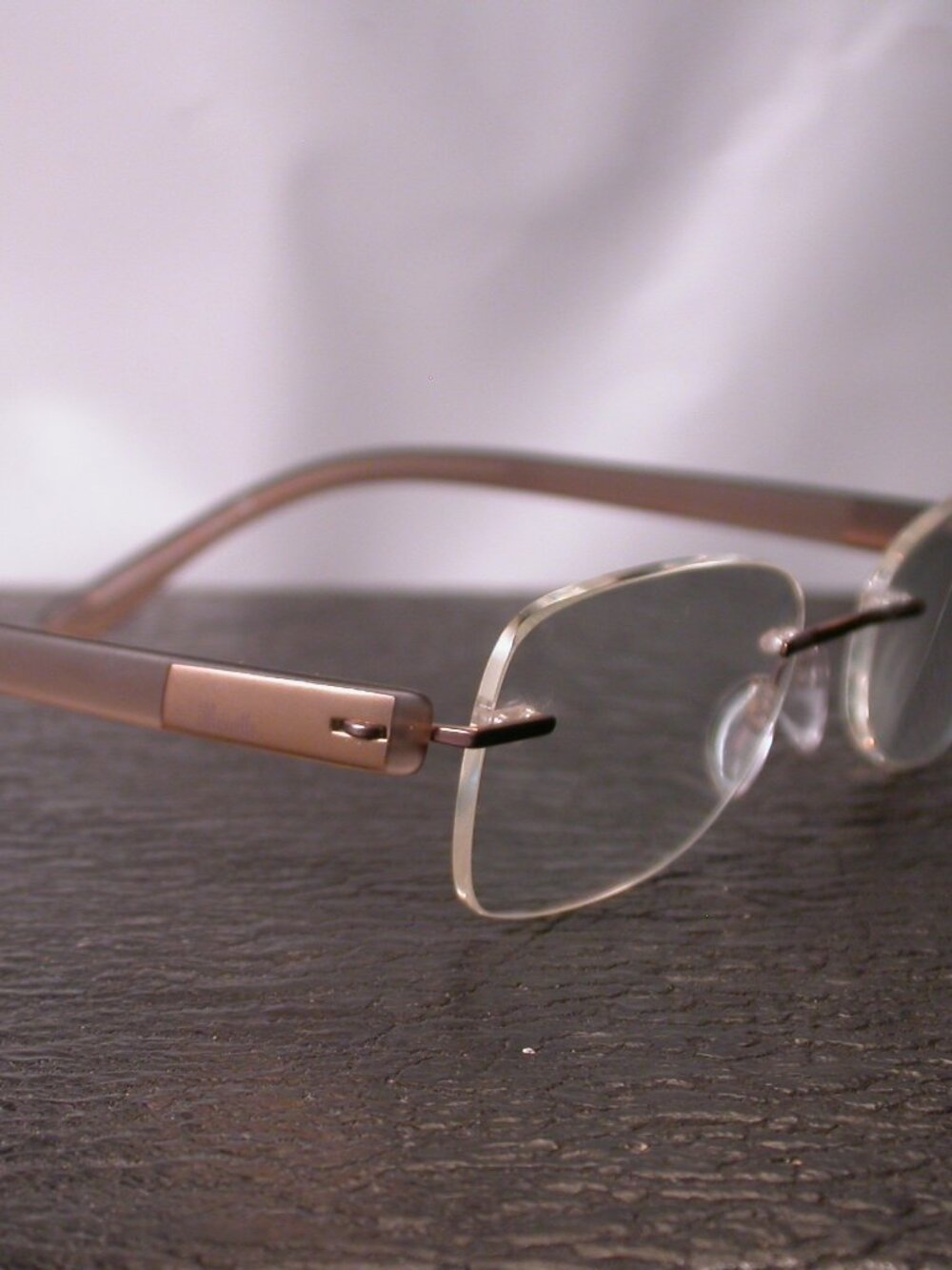 Silhouette Titan Frameless Bronze Clear Eyeglasses Made in Austria